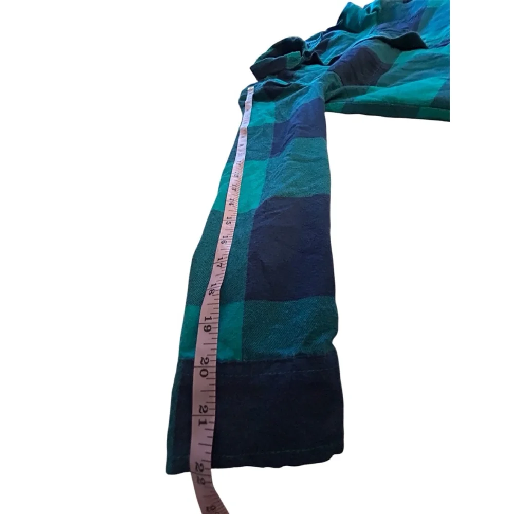 Abercrombie boys kids Flannel zip lightweight jacket, 11/12 Green